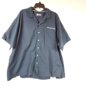 CHAPS Ralph Lauren Navy Blue Varsity Club Blue League Spellout Bowling Shirt 2XB